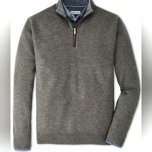 PETER MILLAR MILL WOOL QUARTER ZIP Color: Olive Branch